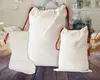 50pcs Storage Bags Sublimation DIY White Blank Halloween Christmas Linen Drawstring Bag