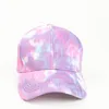 6 Colors Tie-dye Ponytail Baseball Cap Messy Bun Hats For Women Washed Cotton Snapback Caps Casual Summer Sun Visor Outdoor Hat