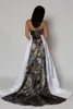 2021 suknie ślubne bez ramiączek suknia ślubna moro z zakładkami podwyższona talia linia Sweep Train Realtree kamuflażowa sukienka Vestidos De Novia