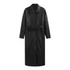 Женская траншея пальто Длинные негабаритные кожаные пальто для женских рукава ослабесывает свободные Fit Fall Black Plus Размер одежды Уличная одежда Плащ