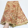 Vit paljetter Lace Fabric 2021 Högkvalitativa indiska afrikanska sladdar Tyger Bridal Senaste Nigeria Tulle Material för klänning241U