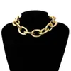 Kedja överdrivna tjocka choker halsband för kvinnor mode vintage smycken halsband kvinnliga tillbehör