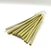 20cm bärbar återanvändbar naturlig bambu dricka mjölk te kaffe straws party kitchen bar barware tillbehör