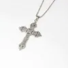 20Pcs Vintage Cross Pendant Necklace Men Women Long Chain Gothic Jewelry Accessories