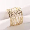 Servet ringen brede ronde gouden metalen kruis holle houder voor bruiloft tafel decoratie
