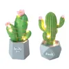 Décoration de fête résine LED veilleuse Cactus enfants cadeau de vacances d'anniversaire pour décor de chambre