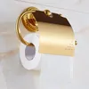 Toalettpapper hållare kreativ europeisk stil badrum boxa vattentät handduk hållare mässing gyllene / rosa guldrulle