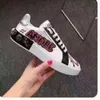 Schoenen Dames Herfst Lederen Sneakers Graffiti Print Platform Designer Schoenen Bling Klinknagels Letters Flats Schoeisel Size34-45 LKMK0002