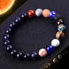 Bedelarmbanden kralen universum zonnestelsel zonnesatelliet armband lava rock tijger oog turquoise natuursteen kralen armbanden voor vrouwen mannen mode sieraden