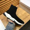 Casual Sock Shoes Oversized Comfort Sole Womens Platform Trainer Hommes Läder Trainer Svart Glitter Strikkad Chaussures Trippel Espadrilles Stor Storlek Tofflor