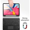 Touch Função Bluetooth Casos de teclado para iPad Air4 10.9 Capa de proteção Pro 11 12,9 polegadas 2021 Slot de caneta para comprimidos