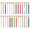Crystal Glass Kawaii Ballpoint Pen Big Gem Ball Pennor med stora Diamond Fashion School Office Supplies DH5950