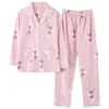 Pyjama Kvinnor Kläder Sommar Kvinnor Pyjamas Sätter Långärmad Sleevwear Suits Girl Fashion Casual Ytterkläder Sleepwear Nattdräkt 210708