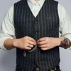 Men's Vests Suit Vest Black Plaid Herringbone Wool Tweed Retro Tooling Waistcoat Plus Size For Grooms Costumes Wedding Dress