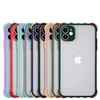 Hybrid Armor Shocksäker Matt Hård PC Baklucka Case Edge Silicon Sel för iPhone 12 11 Pro Max XR X XS Max 6 7 8 Plus SE 2020 280PCS / Lot