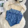 Summer Style Bellyband Denim Camisole Women's Outer Wear Sexy Tube Top Halter Top 210709