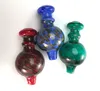 Bellissimo vetro colorato Carb Cap Dab Tool OD 35mm Rosso Verde Blu Accessori per fumatori per quarzo Banger Nails Glass Water Pipes