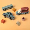 Tyry.hu 3sets bilbyggnadsblock Silikon Teeter Soft 3D Folding Educational Game Toys Stacking Toy BPA Gratis 211106