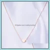 Pendant Necklaces & Pendants Jewelry 3 Colors Girls Love Gold Plated Heart Shaped Clavicle Chain Necklace Solid Bangle Bracelets Fashion Dro