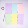 40 Sayfalar Notepads Kağıt A5 A6 Dizüstü Bilgisayar Endeksi Daily Planner için Renkli Kart Kağıtları 6 Delik Okul Malzemeleri FHL477-WLL