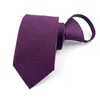 7cm Zip Necktie Men's Business Wedding Tie Dot Neckwear Knot Ready Solid Lazy ZIPPER TIE Suit Accessories Strip Formal Red Blue 2 pcs/lot