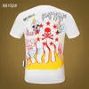 Slim pp męski Philipps moda Phillip Designer Men Designer Plain T-shirt Designer Fit Pleins T-shirt Summer Rhinestone krótkie rękawa okrągła szyja Shir 636