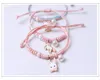 Mignon métal goutte à goutte glaçure pendentif Bracelet main-Wowen cadeau Bracelets Bracelets pour femmes fille enfants en gros