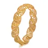 Wando 1pcs/lot Gold Colour Bangle for Women Round Hollow Pattern Fine Bracelet Ethiopia/dubai Jewelry Gifts Ramadan Newest Q0719