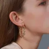 Hoop & Huggie Gold Silver Color Big Chain Circle C-shaped Earrings Exaggerated Large Huggies Party Jewelry Ear Rings For Women289V