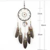 Handmades DreamCatcher Wind Chimes Handmade Nordic Dream Catcher Netto z piór wiszące Dreamcatcher Craft Gift Home 251 S2