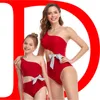 Costume da bagno genitore-bambino da donna Tendenza moda Spalla obliqua Raccogliere petto Costume intero Donna Estate Spettacolo Vita Bikini da spiaggia sexy sulla schiena