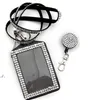 2021 Bling Lanyard Crystal Diamond Collier Collier avec porte-badge d'identification doublé horizontal et porte-clés pour carte d'identité / clé / cellule RRE10633