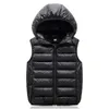 Autumn Winter Fashion Hooded Kids Waistcoat Thick Vest Jackets For Boys Clothes Baby Girls Warm Coat Light Down Jacket 211203