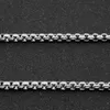 Olika storlekar rostfritt stål kvadratiska pärlkedjor för hip hop hängsmycke halsband kvinnor män barn smycken