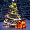 Decoraciones navideñas que brillan en la oscuridad, caja de regalo con iluminación, camino interior y exterior, regalo para fiesta navideña, adorno navideño, Navidad N240m