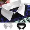 Bow Ties 1pc svart/vit krage skjorta vintage löstagbar falsk pärla lapel slips blus topp klassiska tröja klädtillbehör