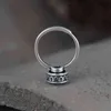 Серебряное ретро буддийское молитвенное кольцо колесо шестизначно-кольцо мантры вращающееся кольцо G1125