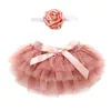 Skirts Born Infant Kids Baby Girl Bowknot Tulle Tutu Skirts+Headband Outfits Clothes Skirt