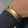 3 개/대 로얄 로마 팔찌 케이블 와이어 말굽 버클 Bangles 남성용 스테인레스 스틸 Pulseiras 쥬얼리 액세서리 211221