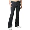 Mäns japanska och koreanska mode retro långa jeans högkvalitativa svarta denim flared byxor 210715