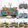 Graffiti-stijl sofa slipcovers stretch couch cover voor woonkamer afneembare en wasbare cartoons 1/2/3/4 zits 211207