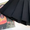 女性のためのカジュアルな黒いパッチワークチェーンミニスカートハイウエストプレッピースタイルプリーツスカート女性夏のファッション服210531