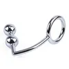 Gay Butt Plug Rvs Metalen Anale Haak Met Bal Penis Ring Voor Mannelijke Anale Plug Dilatator Penis Chastity lock Cock Ring 210720