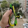 Silicona Bongs hookah shisha Percoladores dab rig pipa de humo Tubos de agua rectos extraíbles Fumar Bong con cuarzo Banger