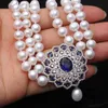 2021 Design Fashion White Natural Freshwater Multi Layer Pearl Women,Engagement 3 Rows Choker Necklace Fine Jewelry