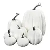 7pcs Conjunto de abóboras artificiais brancas de Halloween colheita colheita de outono de ação de graças decoração de casa props y2010151917159