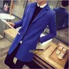 Nieuwe Trench Men's Fashion Coat Turn Down Collar Long Outsear Overcoat Manteau Homme Wools