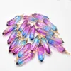 New Fashion crystal colorfull pillar Charms Handmade copper wire pendant for jewelry pendants making