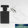 Bottiglia di vetro spray per profumo da uomo da 30 ml Atomizzatore ricaricabile quadrato Bottiglia di vetro trasparente nera1