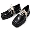 Designer homme chaussure talon épais hommes affaires Banquet robe chaussures luxe brevet styliste bout carré en cuir véritable baskets